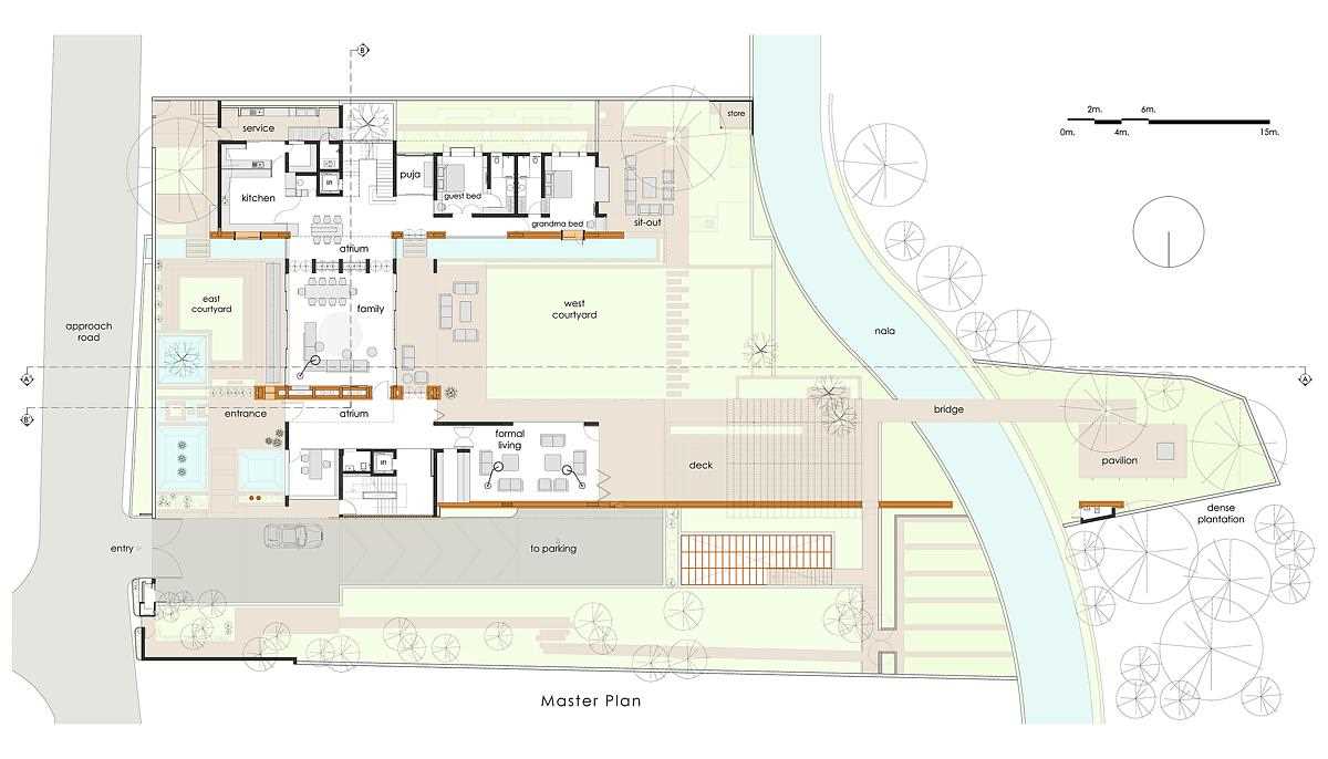 The master plan of an H-shaped home.