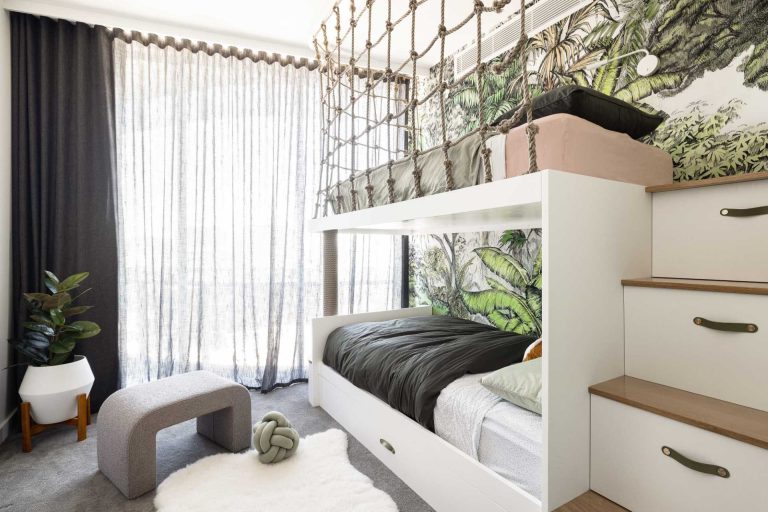 Custom Bunk Beds Were Designed For This Jungle-Themed Kid's Bedroom