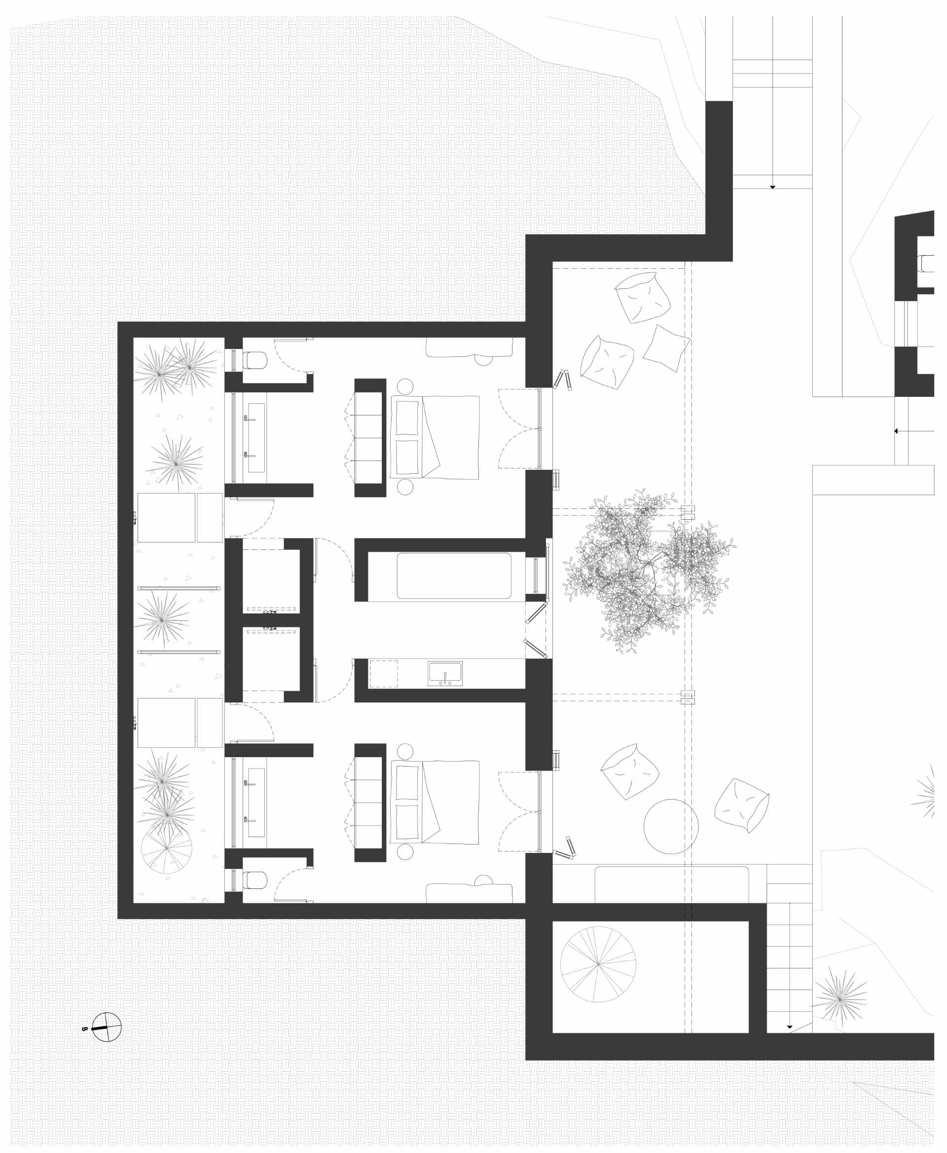 Architectural drawings for a modern house.