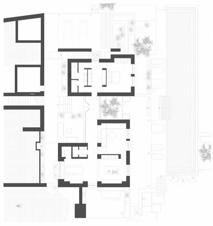 Architectural drawings for a modern house.