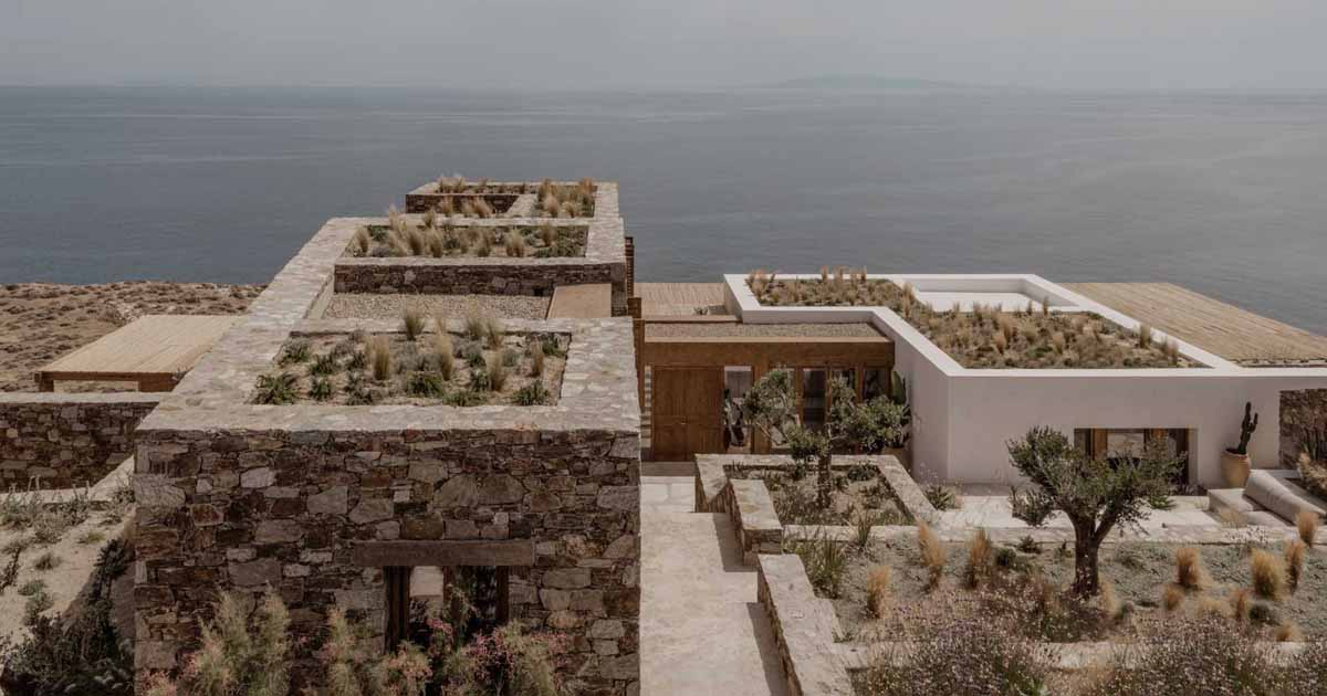 Green Roofs With Native Plants Enhance This Home Built Into A Rocky Hillside