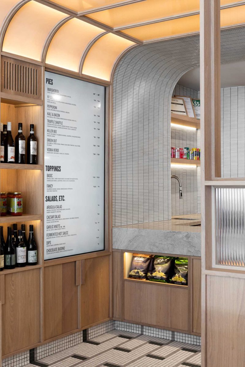 A contemporary reimagination of a classic new york pizza parlor