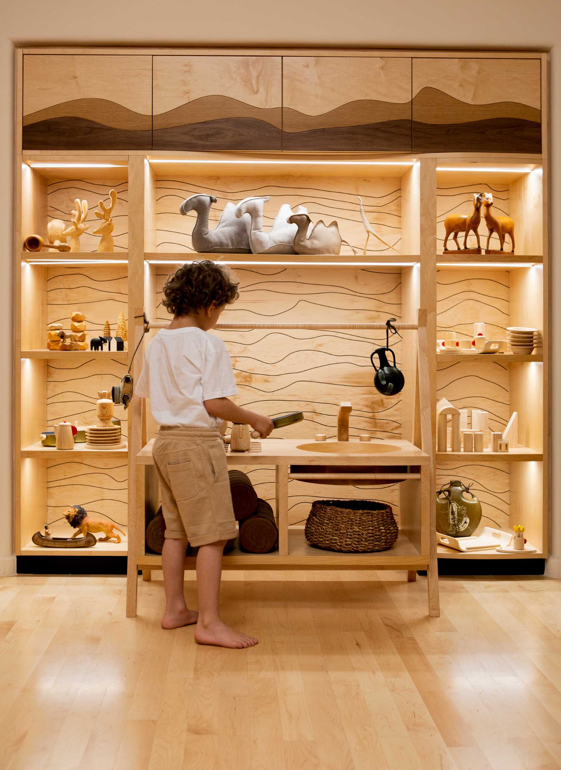 A modern kids playroom inspired by the desert.