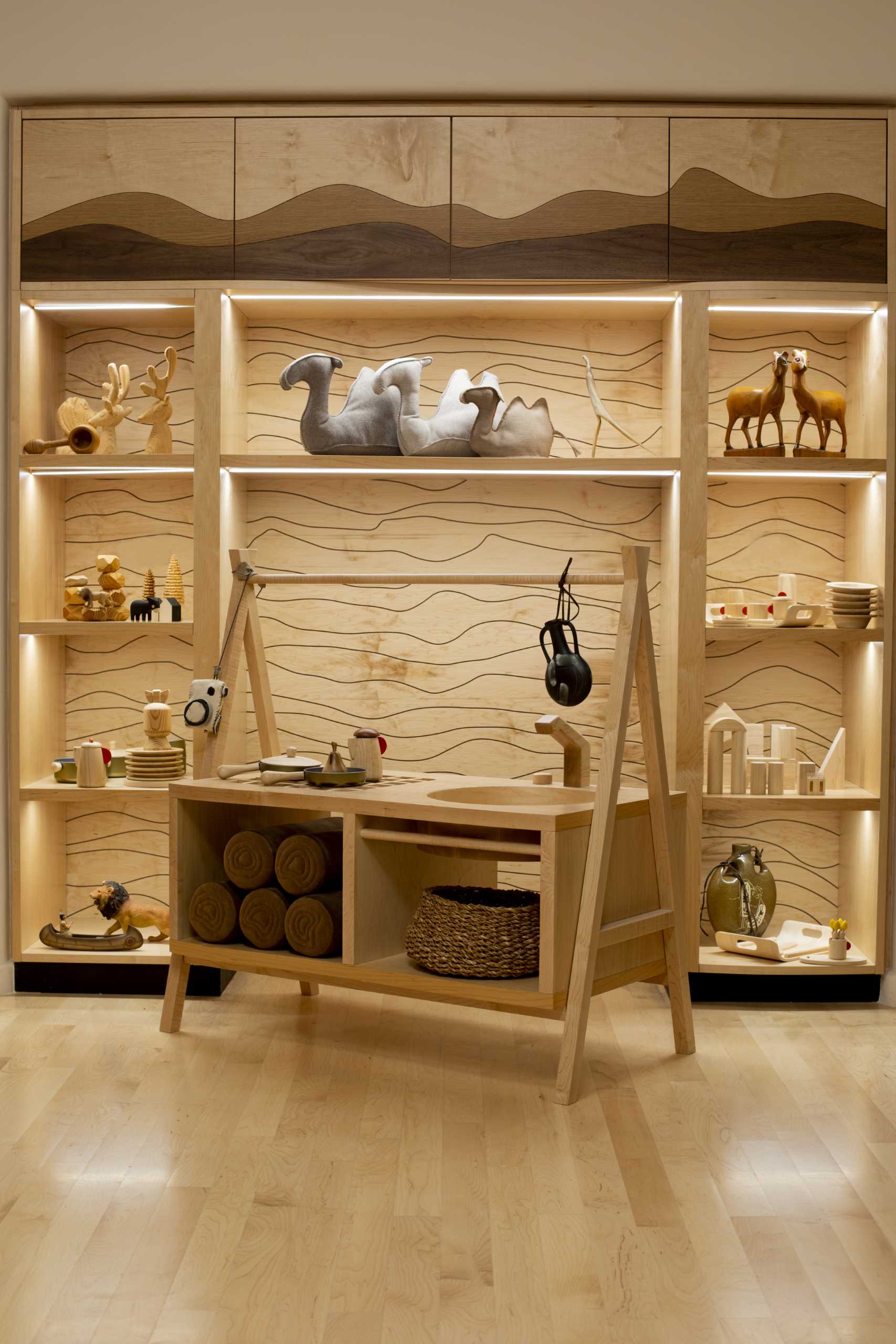 A modern kids playroom inspired by the desert.