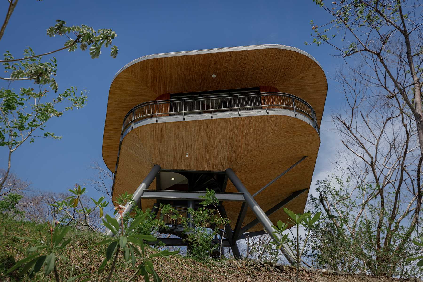 A modern hotel in Costa Rica has a series of elevated cabins inspired by tree houses.