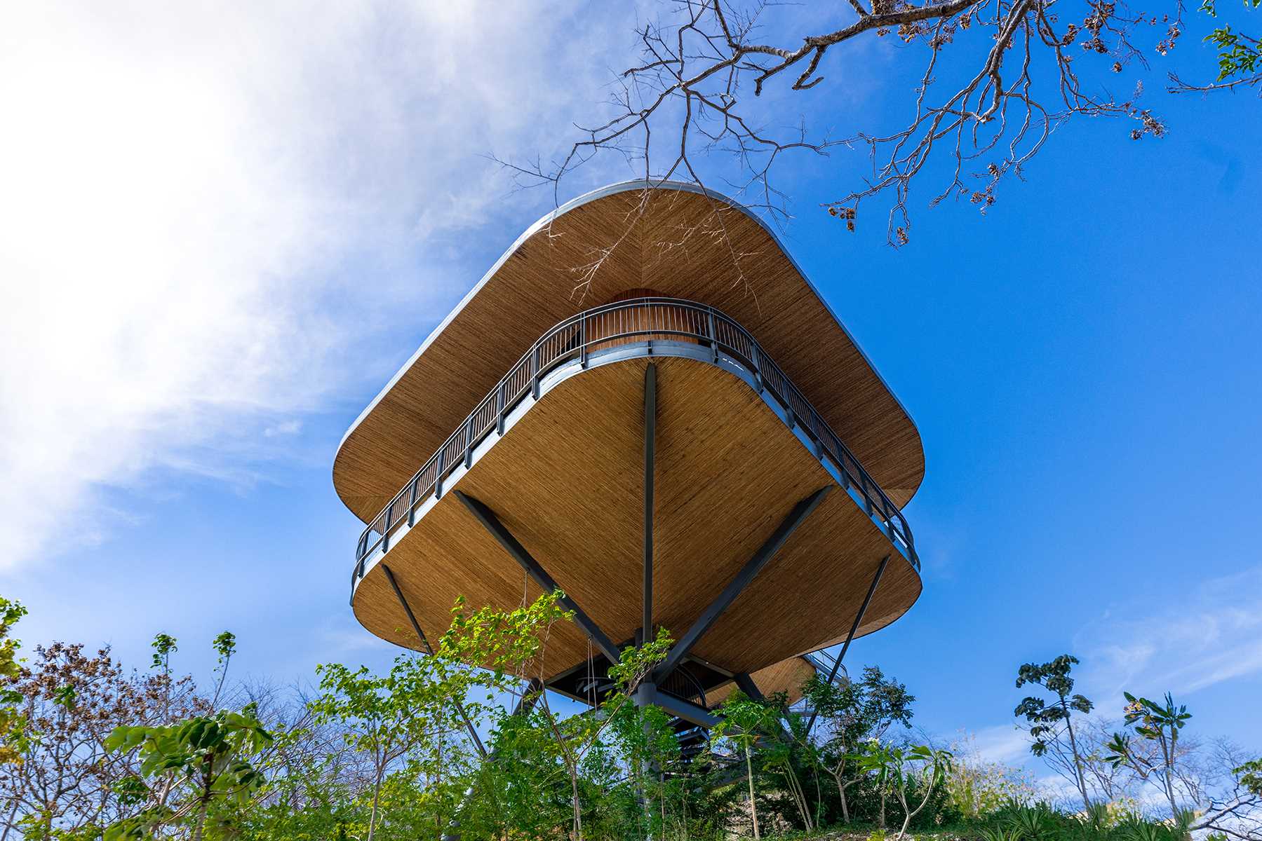 A modern hotel in Costa Rica has a series of elevated cabins inspired by tree houses.