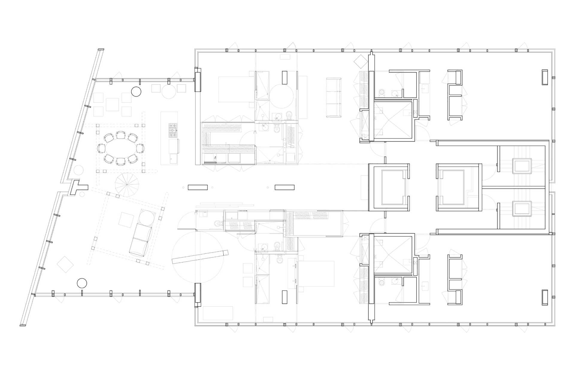 The floor plan of a large apartment.