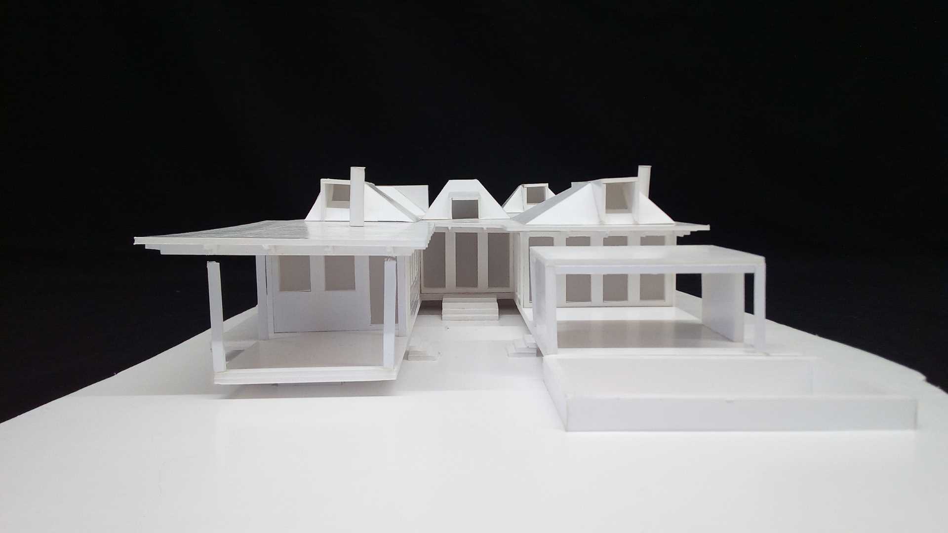 Architectural model of a modern house.