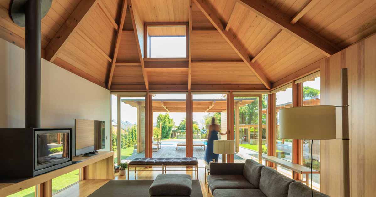 Dramatic Wood Ceilings Are Found Throughout This House