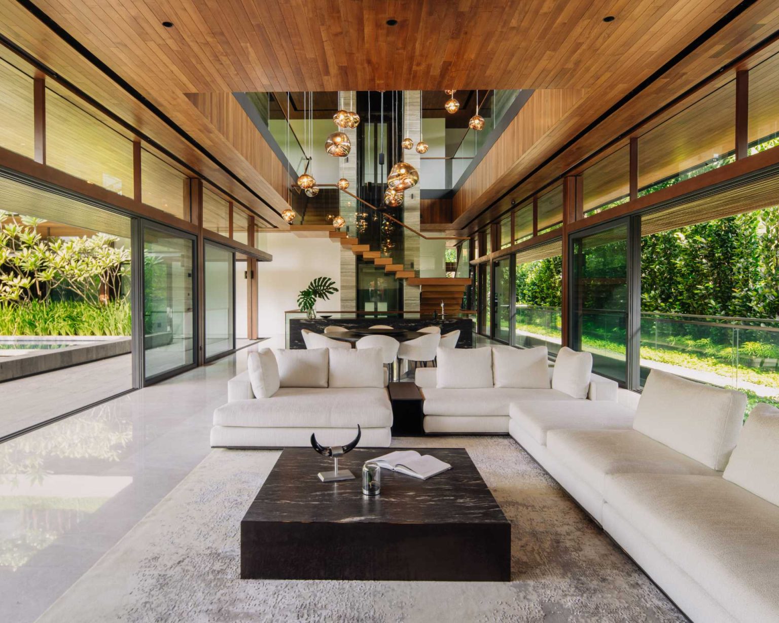 Image showcasing Plants Were Integrated Into This Home's Design To Give It The Feeling ...