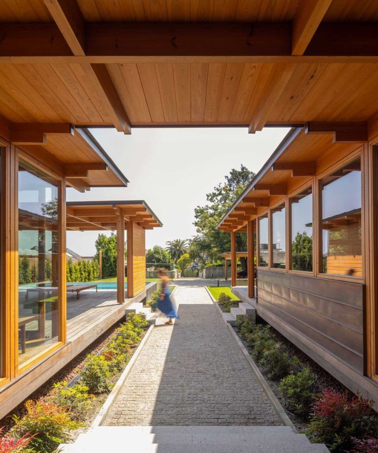 Pathway Ceiling Dramatic Wood Ceilings Are Found Throughout This House