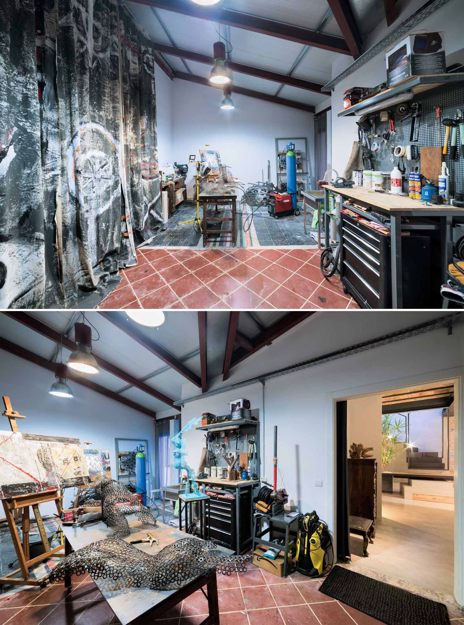 A custom art studio for a sculptor.