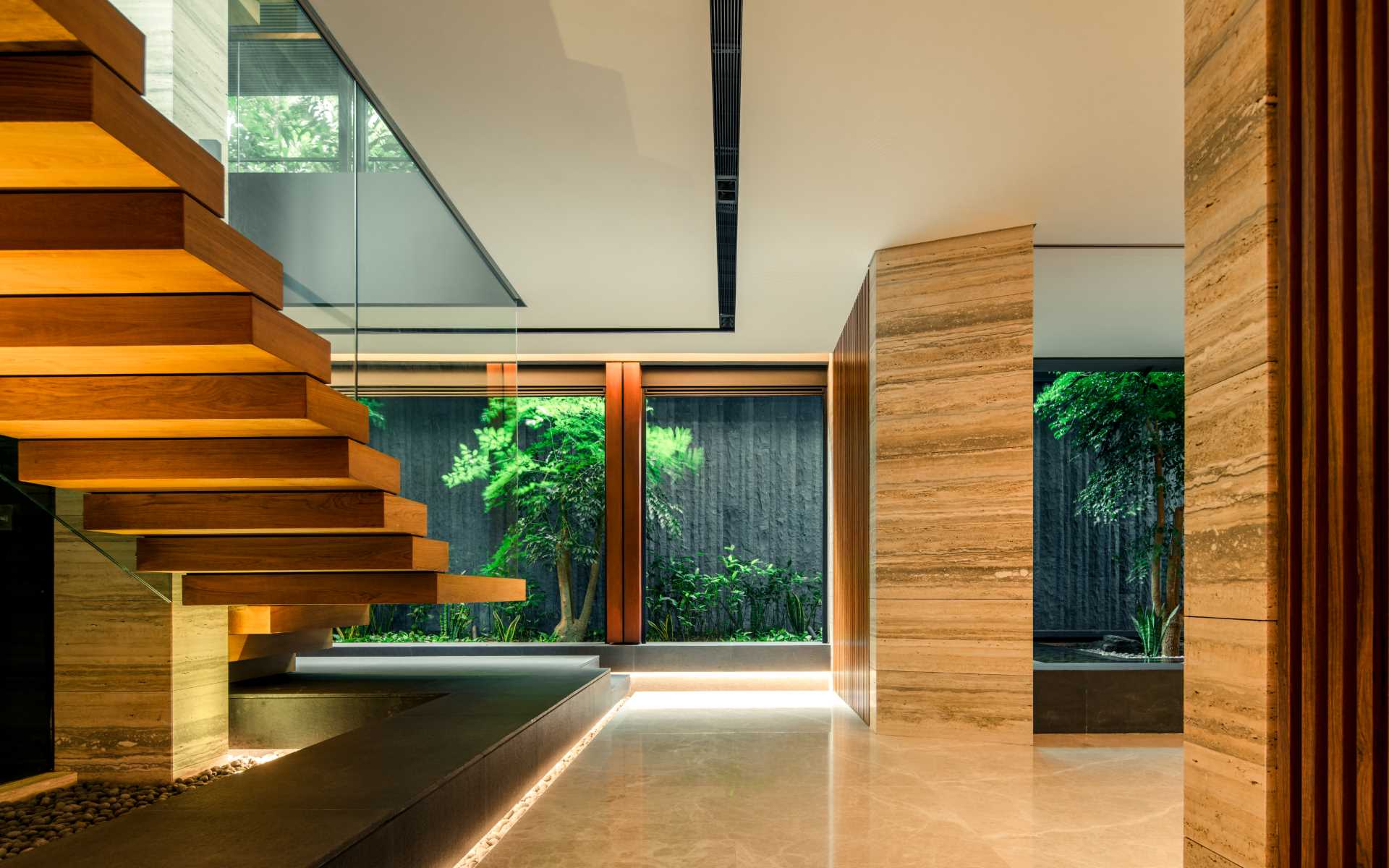 A modern home with hidden lighting.