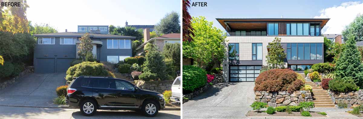 Before & After - A 1960s Split-Level Turned Three-Story Home In Seattle