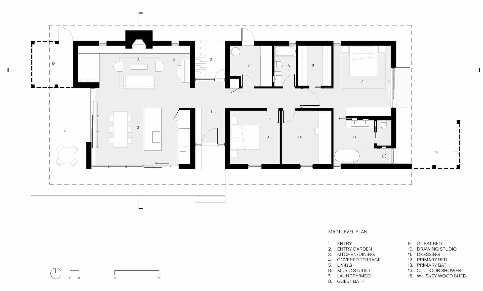 The floor plan of a modern home.