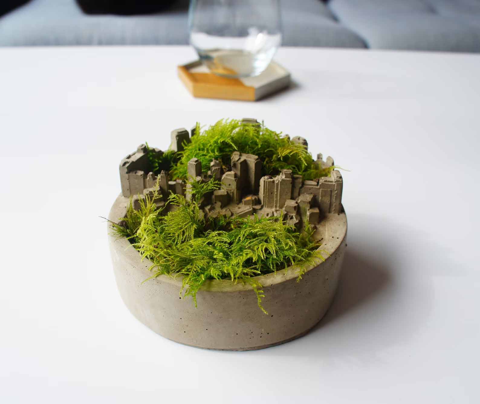 Modern Gift Idea - A city landscape building plant pot