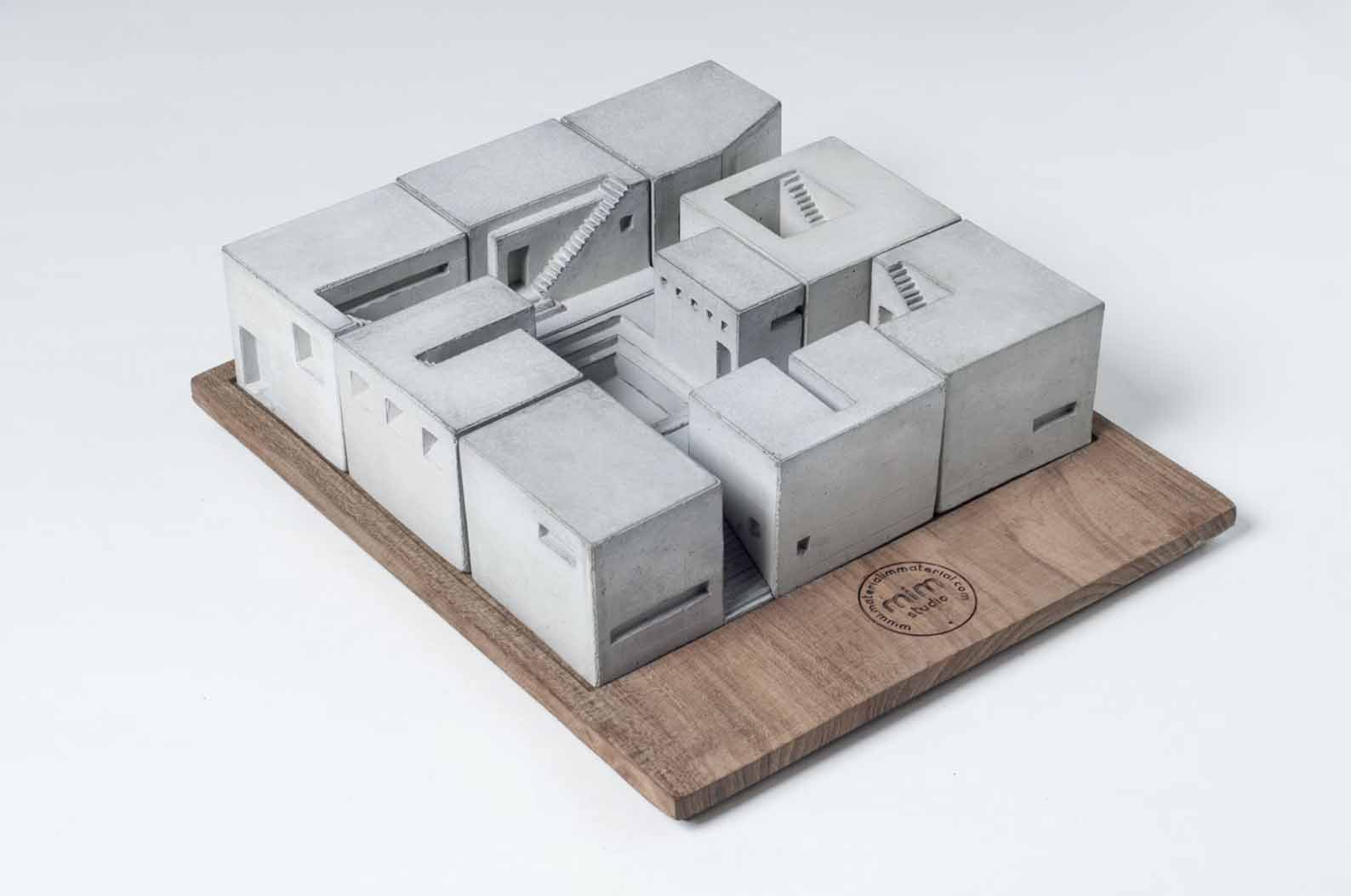 Modern Gift Idea - A Set Of Nine Miniature Concrete Homes