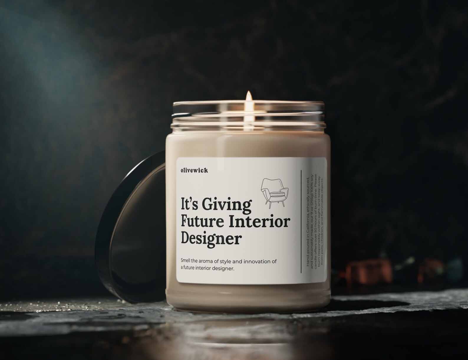Modern Gift Idea - A soy wax candle for a future interior designer.