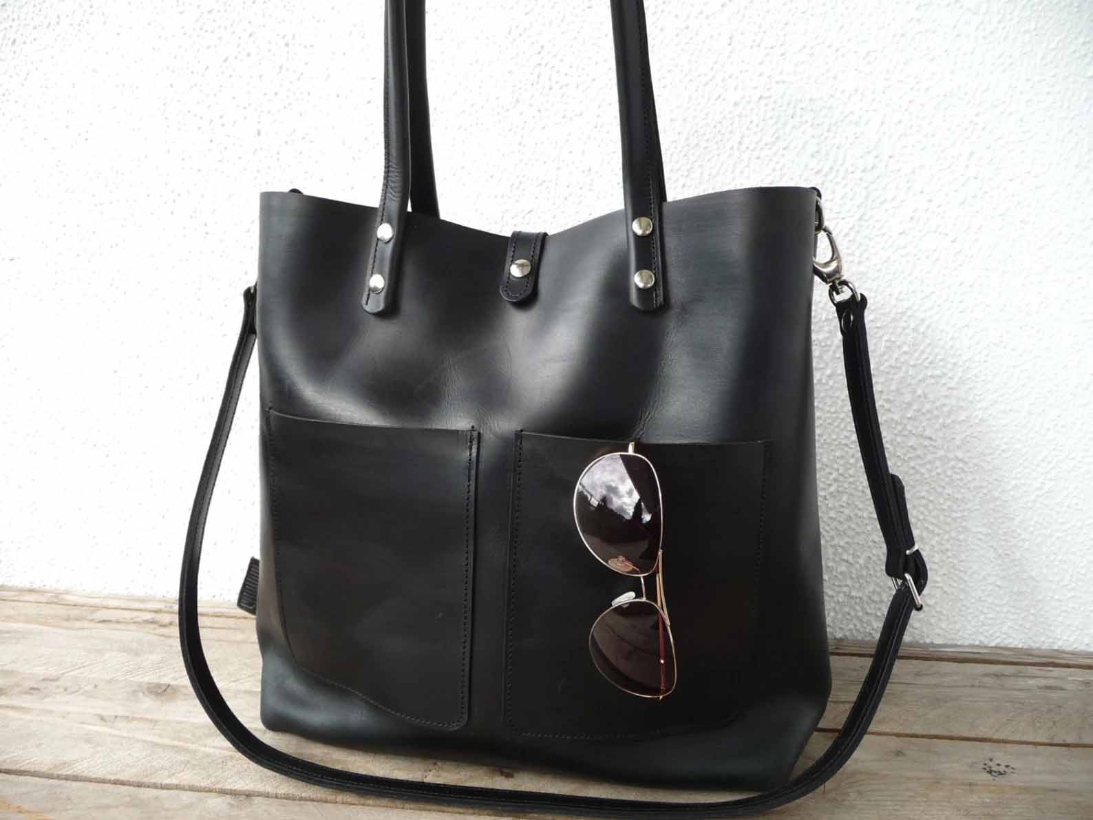 Modern Gift Idea - leather tote bag