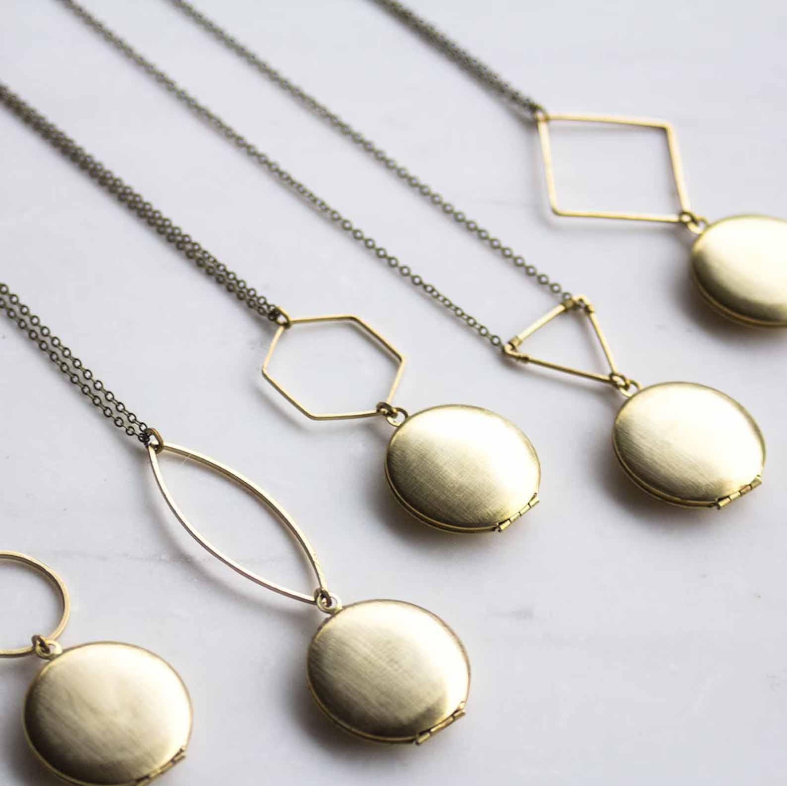 Modern Gift Idea - A Geometric Locket Necklace