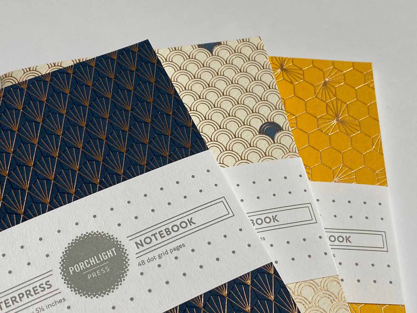 Modern Gift Idea - Set of letterpress notebooks