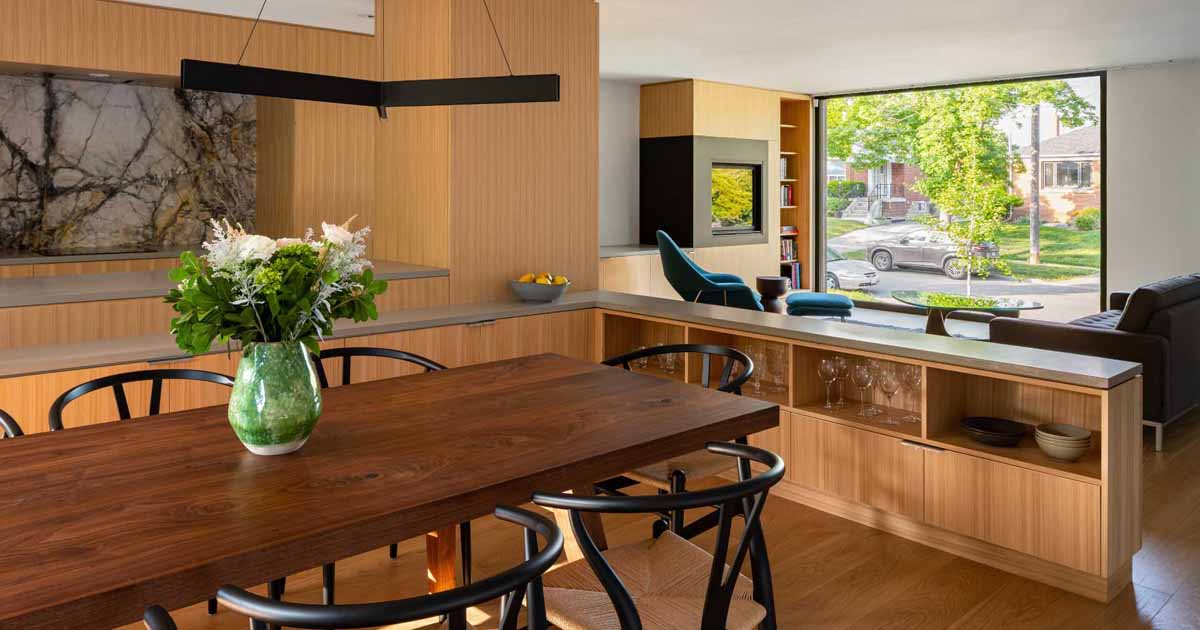 A Distinct Dining Area Was Created In This Home By Surrounding It With Cabinetry