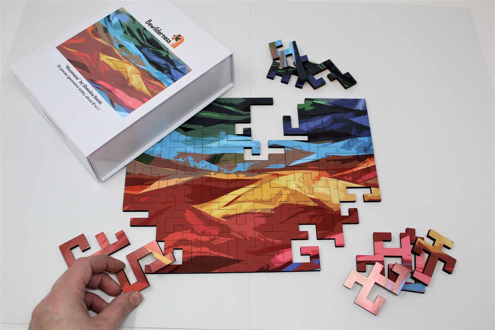 Modern Gift Idea - An abstract mountain jigsaw puzzle