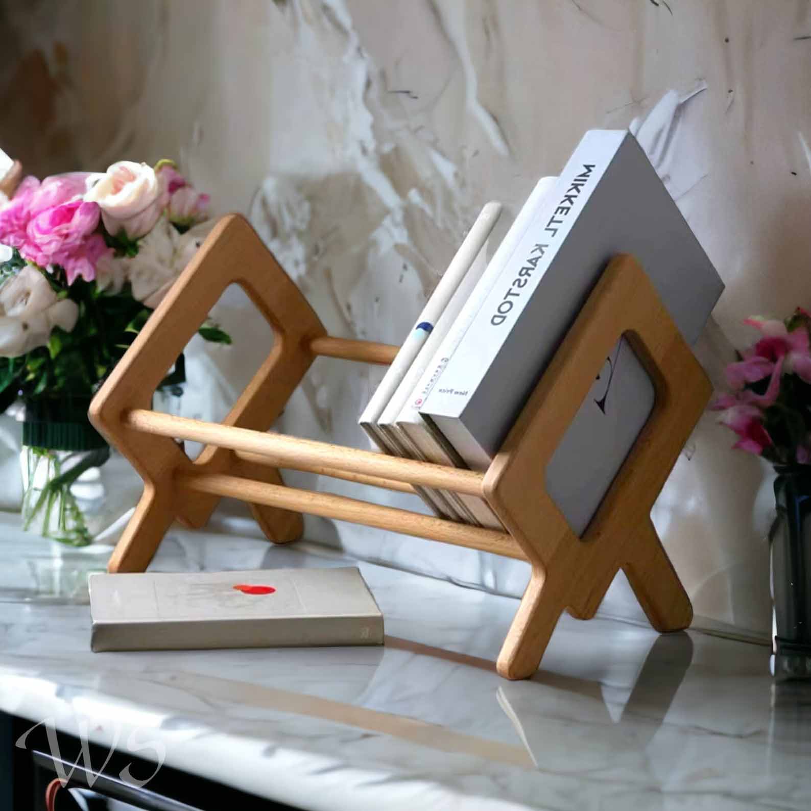 Modern Gift Idea - A wooden tabletop bookshelf.