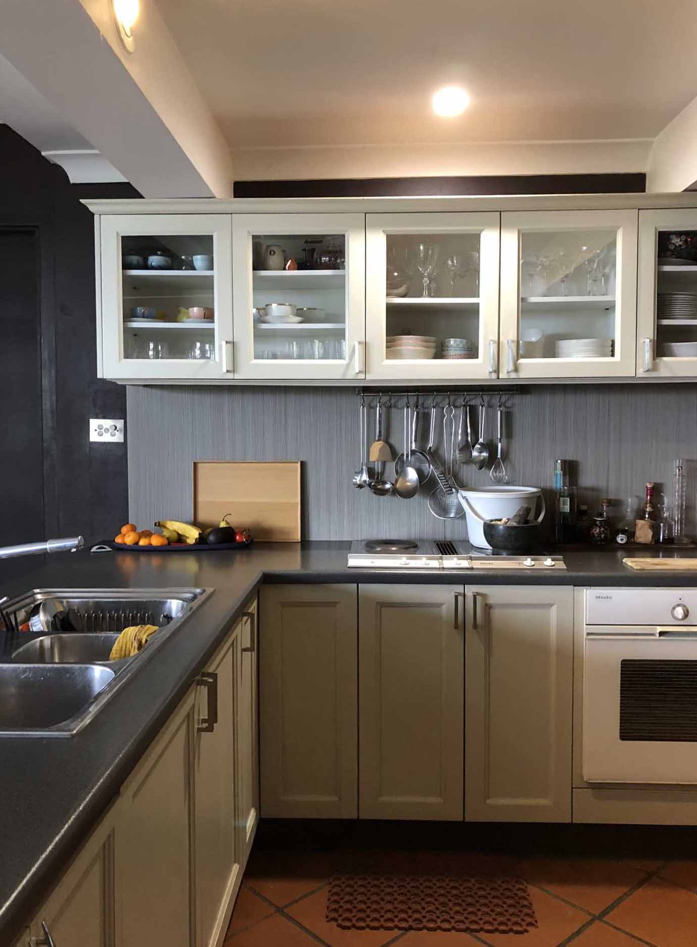 Before photo of a kitchen renovation.