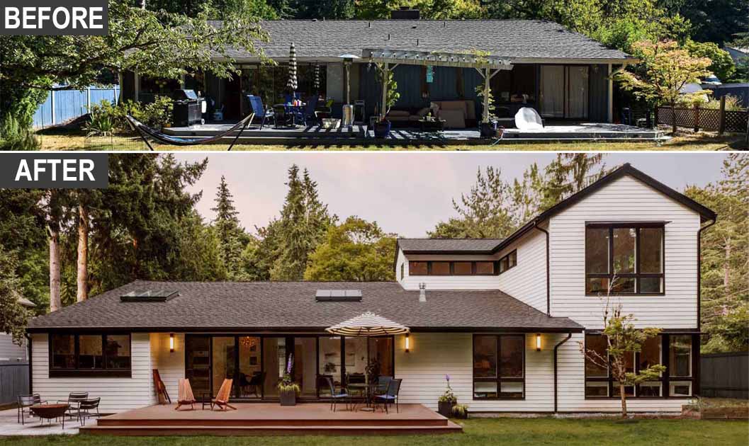 Before & After - A 1970s Home Received A Contemporary Renovation