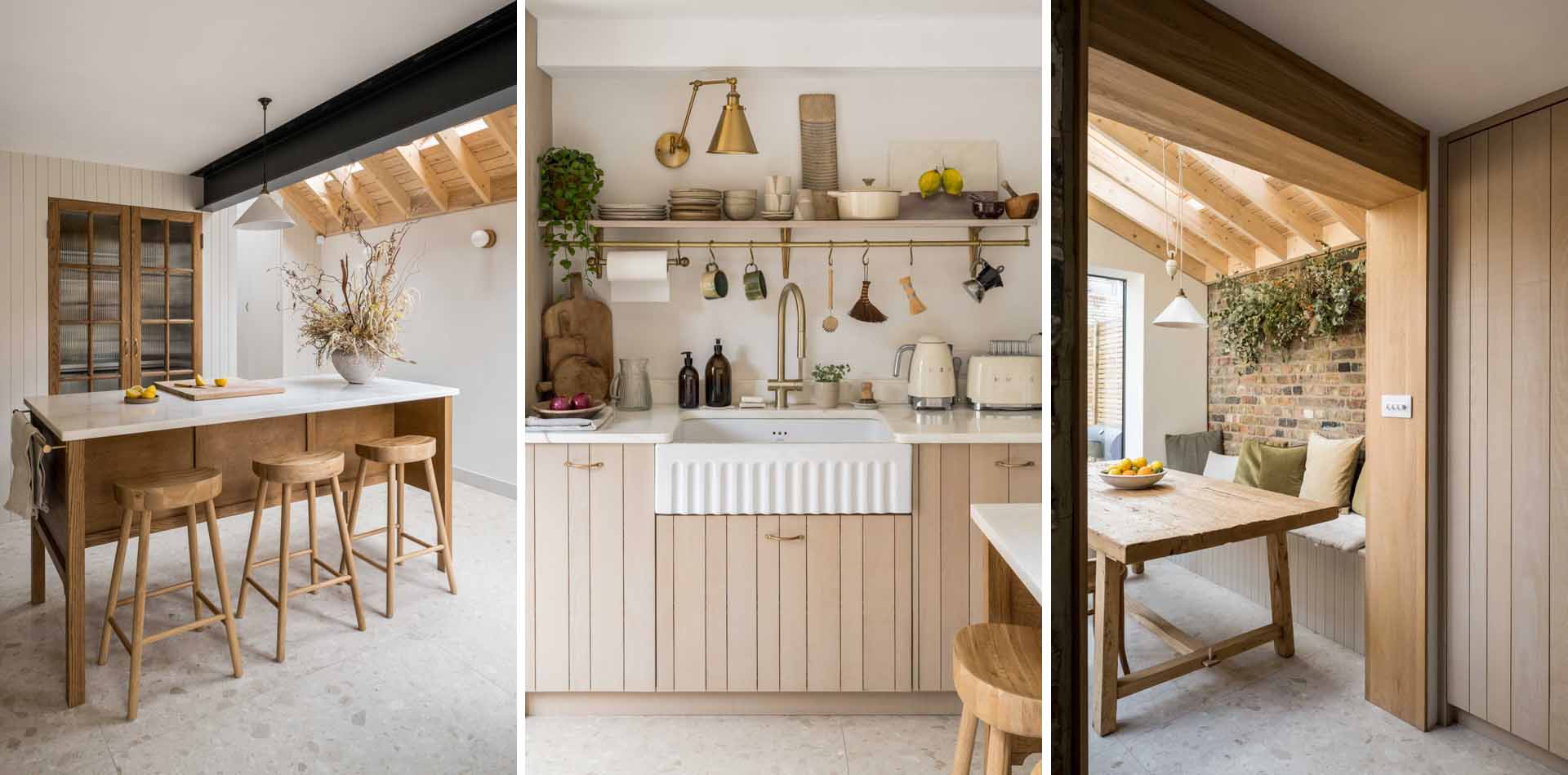 A Victorian terrace house renovation in London, England, that was designed with Italian charm, and centered around a sociable kitchen and its pantry.