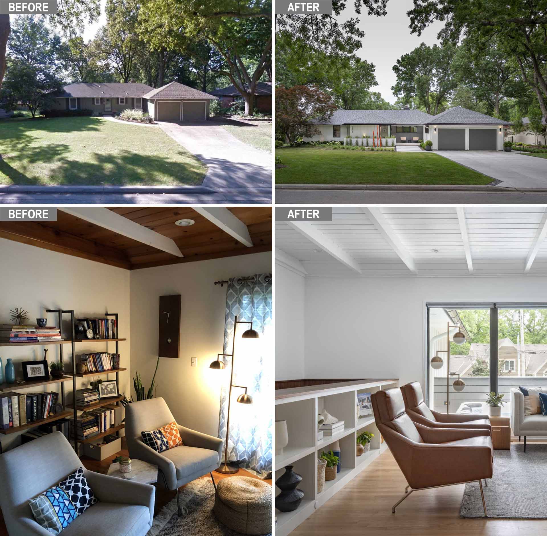 FORWARD Design | Architecture has sent us photos of a home renovation they completed for an existing mid-century ranch in Leawood, Kansas.