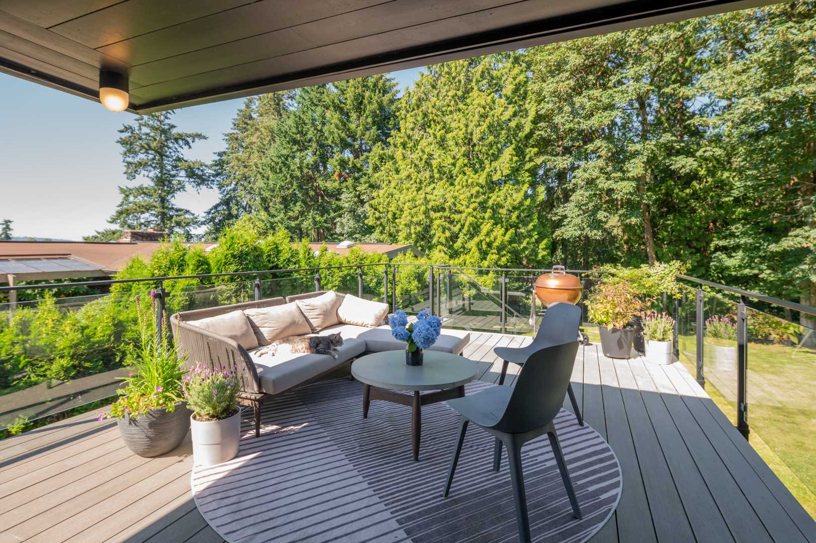 A new partially shaded deck adds extra living space to this renovated home.