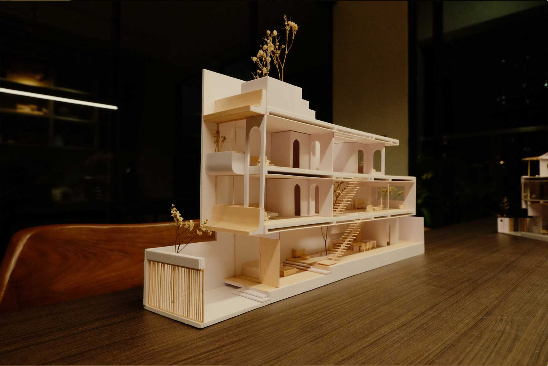 A modern house model.