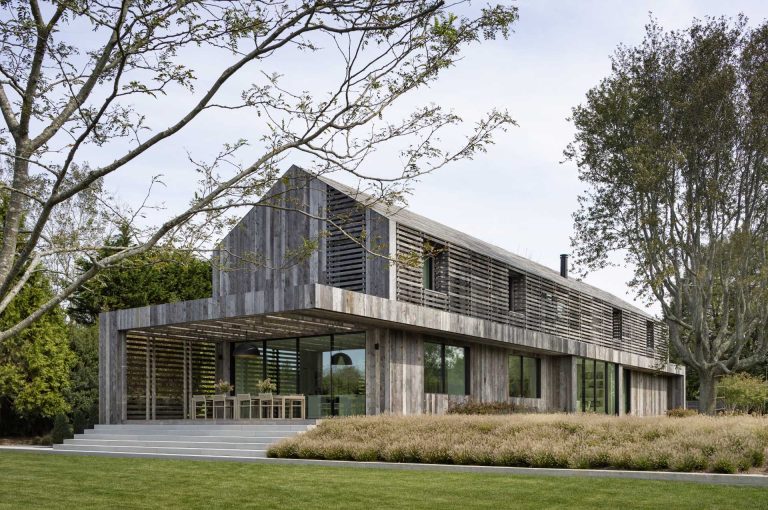 Reclaimed Weathered Wood Siding Covers This Home Inspired By Farm Buildings