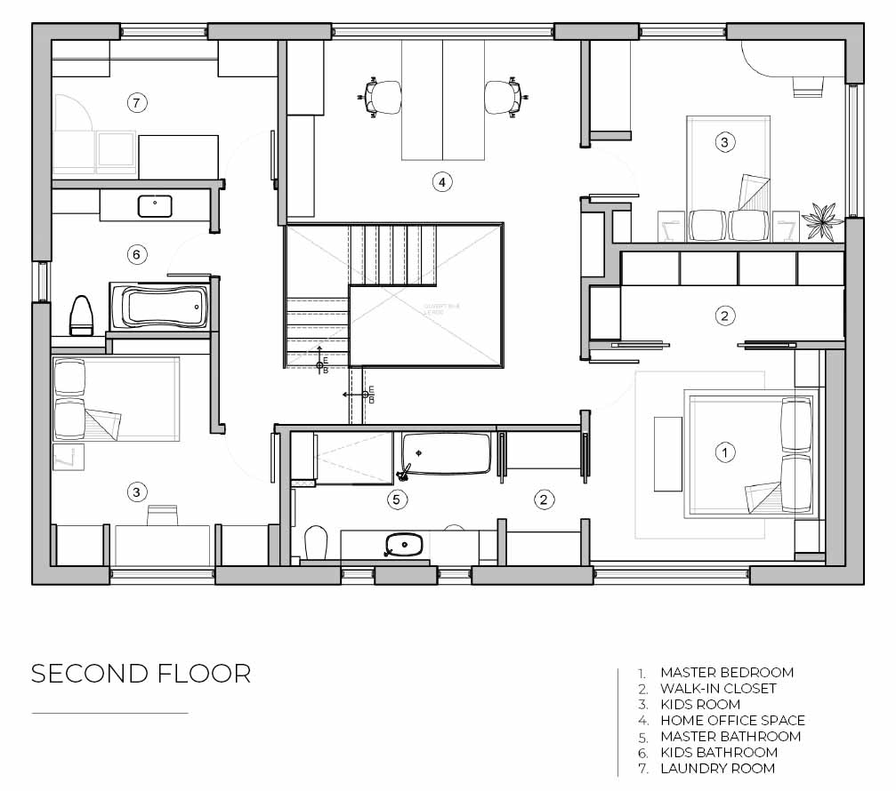 The floor plan of a multi-level home with a basement.