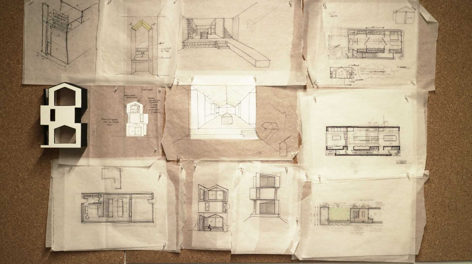 The architectural sketches for a modern ،me.
