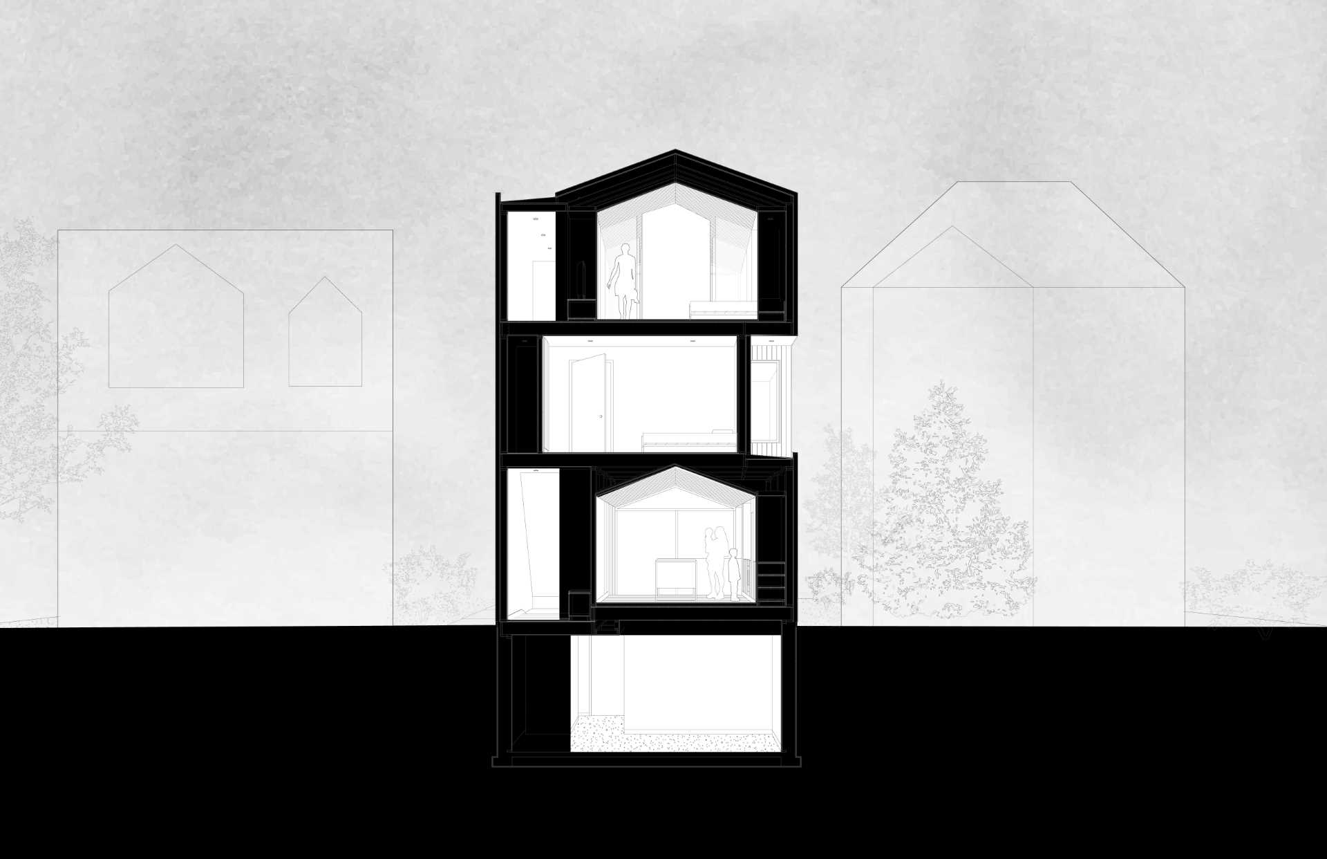 The architectural drawing for a modern home.