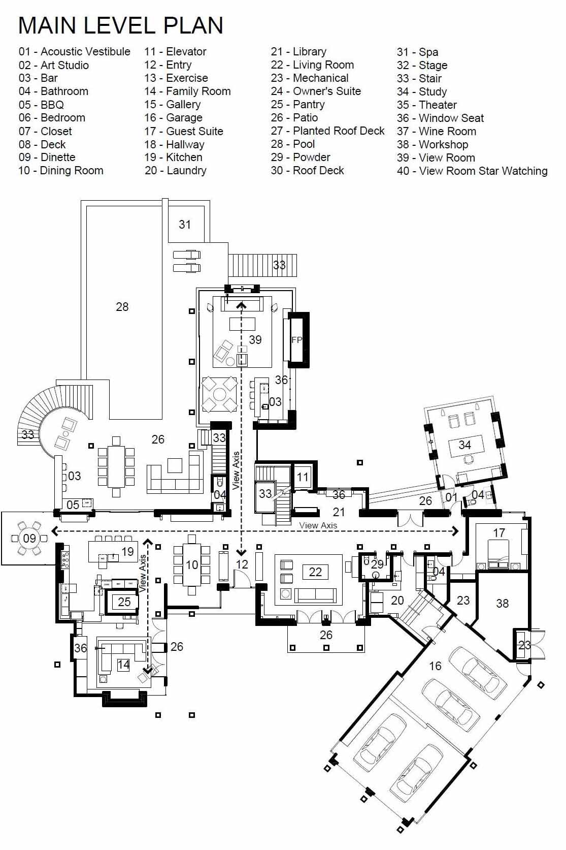 The floor plan of a modern house.