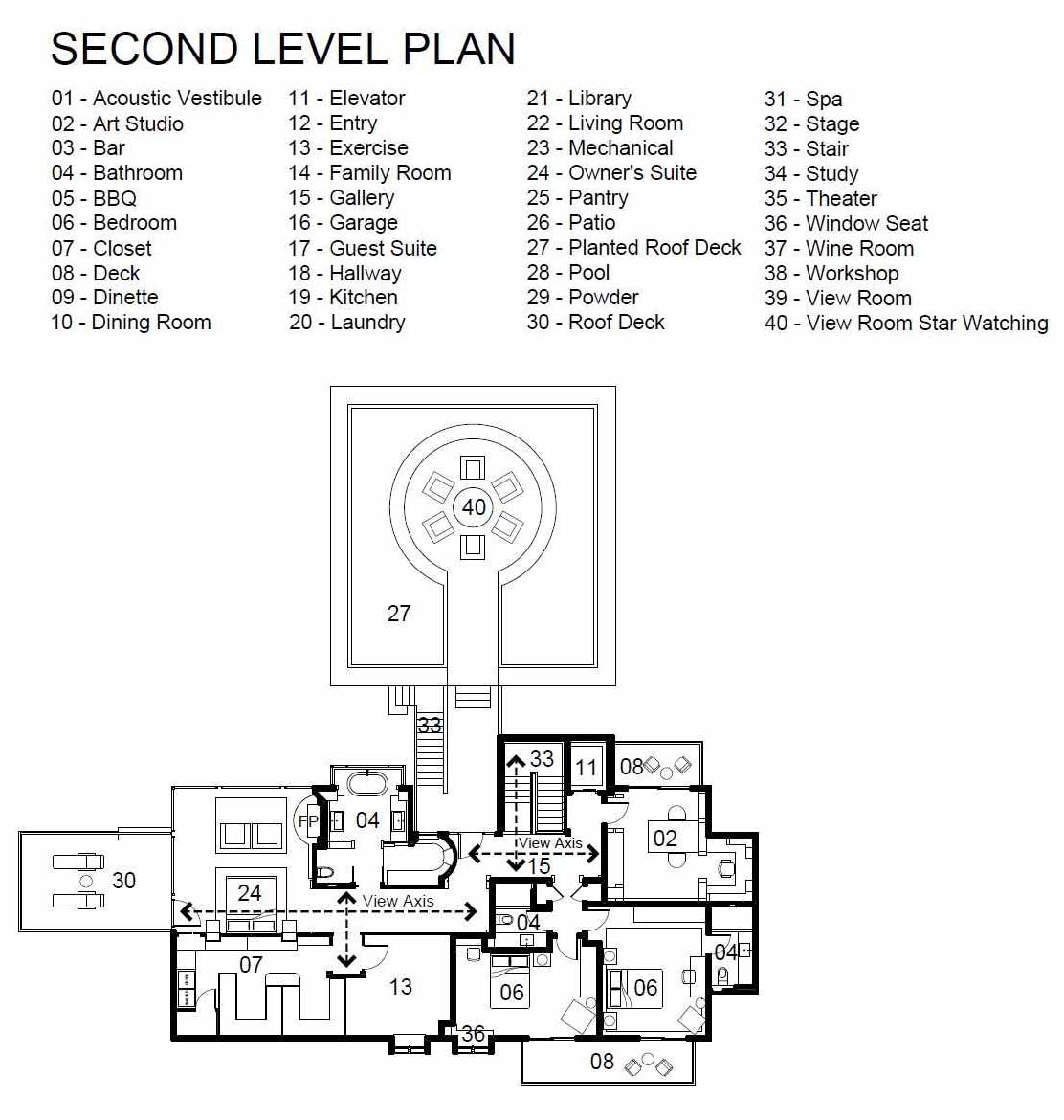 The floor plan of a modern house.
