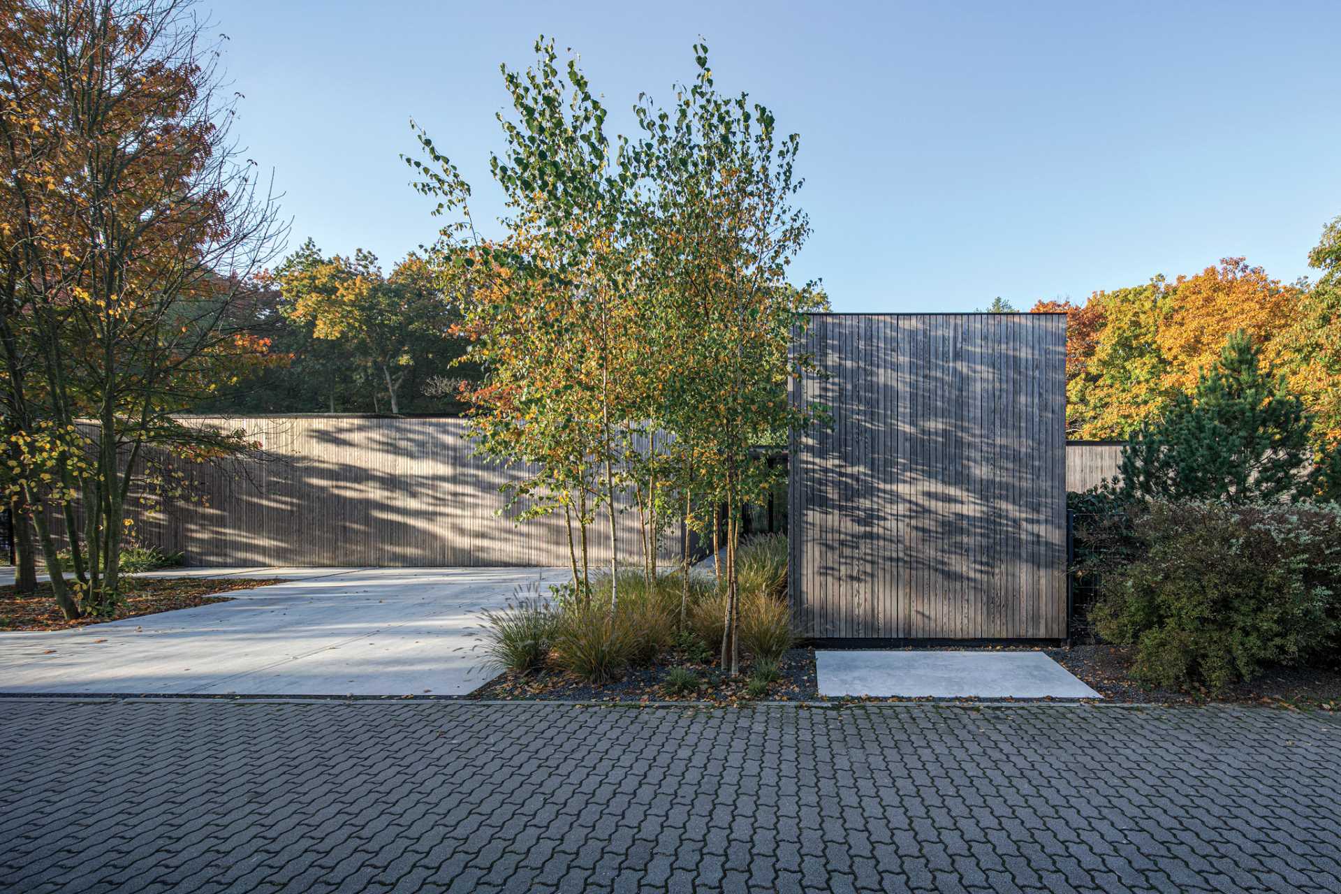 This modern house with its vertical wood facade, gives way to the natural beauty of its surroundings, discreetly immersing its architecture within the dense forest.