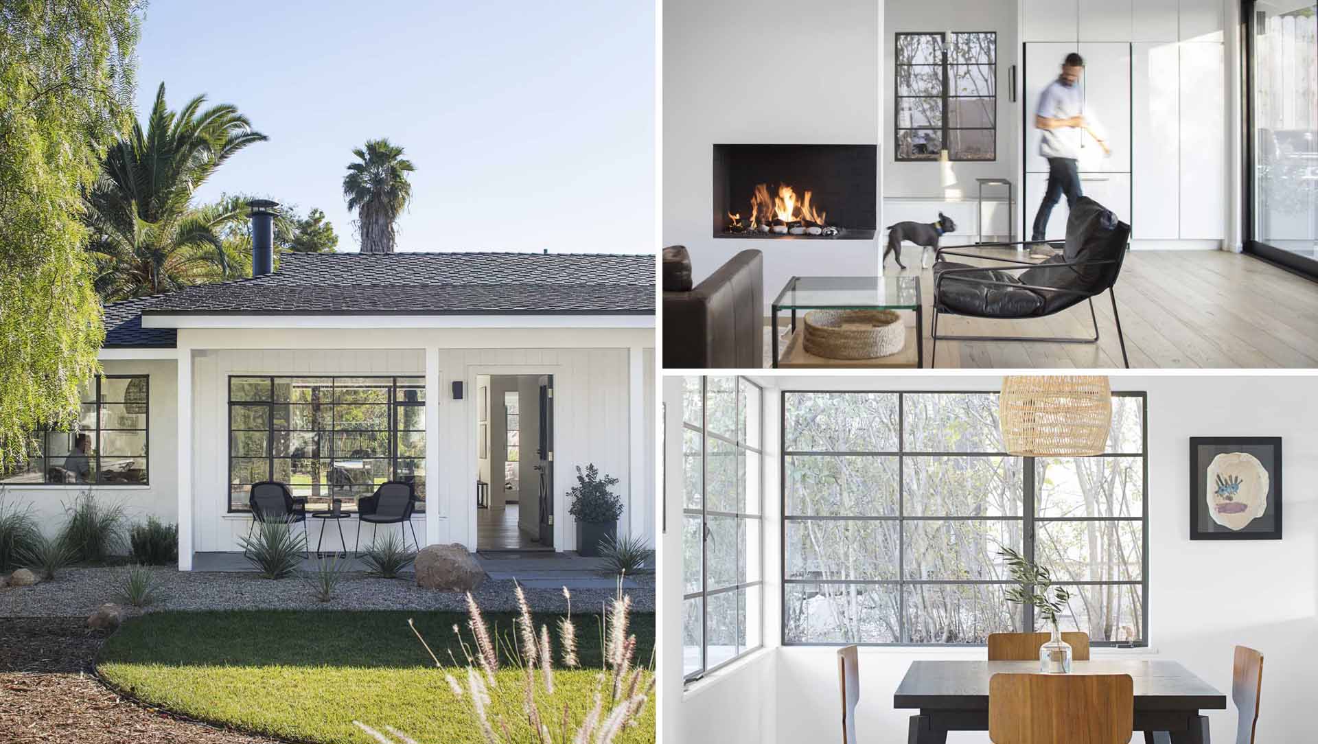 Această casă din California din anii 1950 a fost actualizată cu o paletă alb-negru