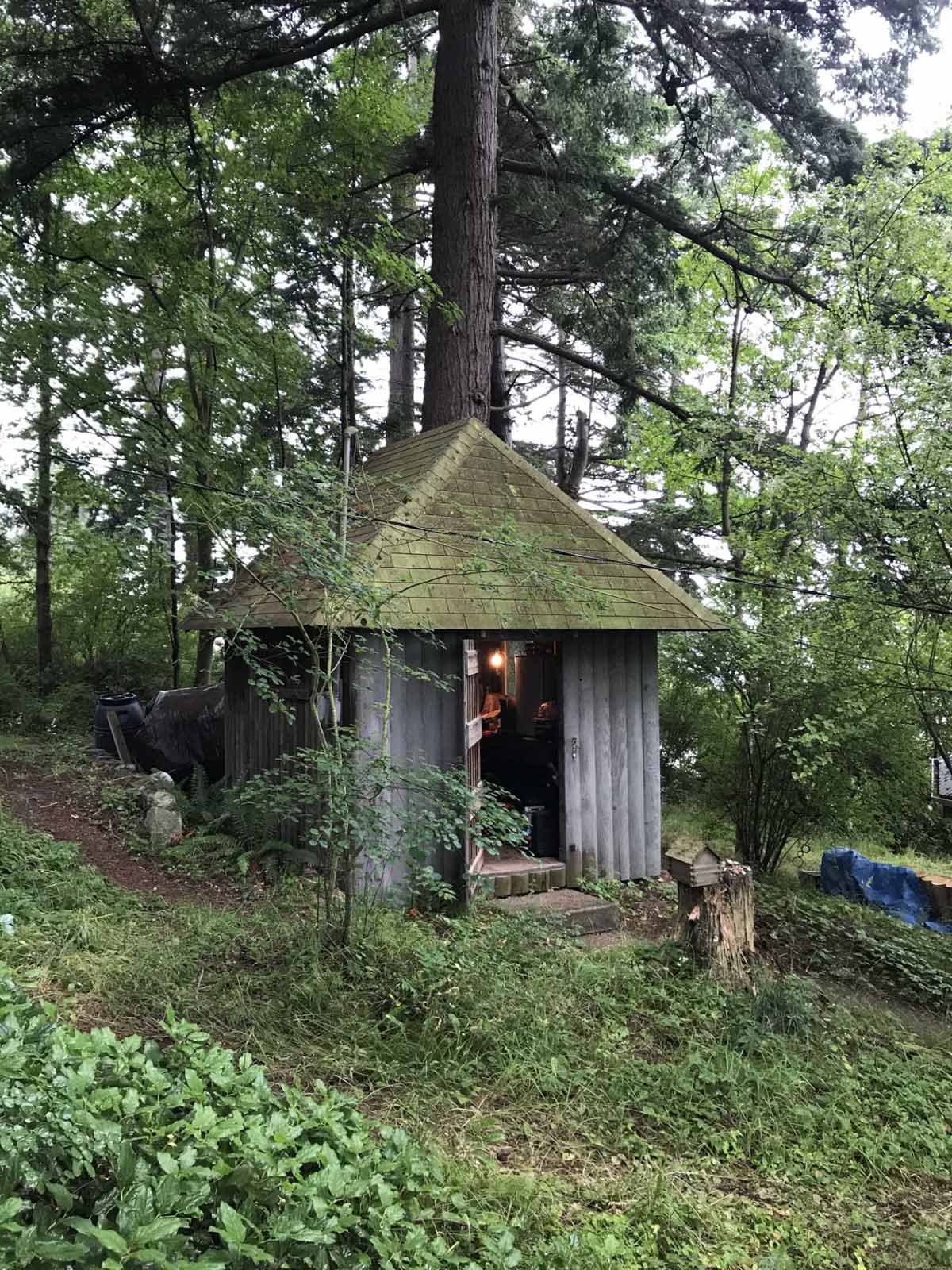 BEFORE - SHED Architecture & Design has shared photos of a two-story bunkhouse on Guemes Island, Washington State, that provides additional sleeping accommodations for a family's cabin.