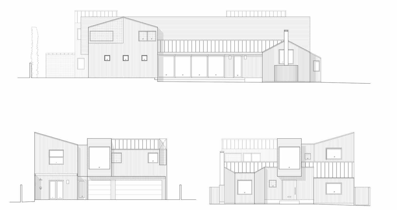 Architectural drawings of a modern house.