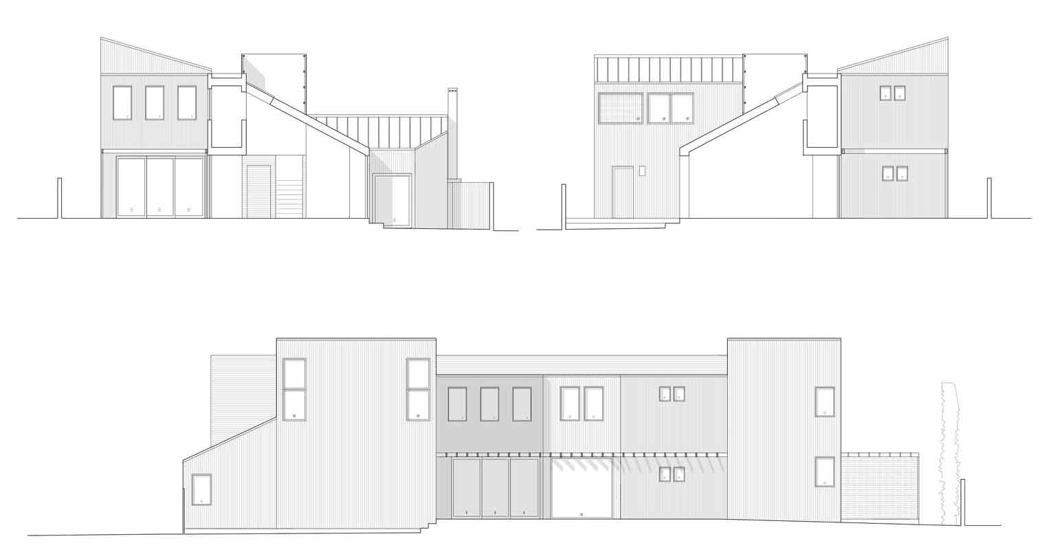 Architectural drawings of a modern house.