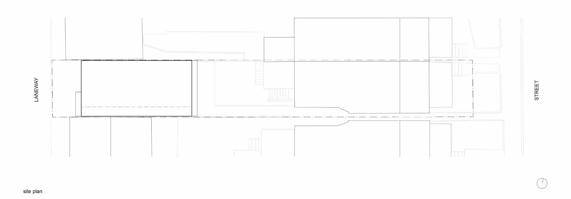 Architectural drawings for a laneway house.