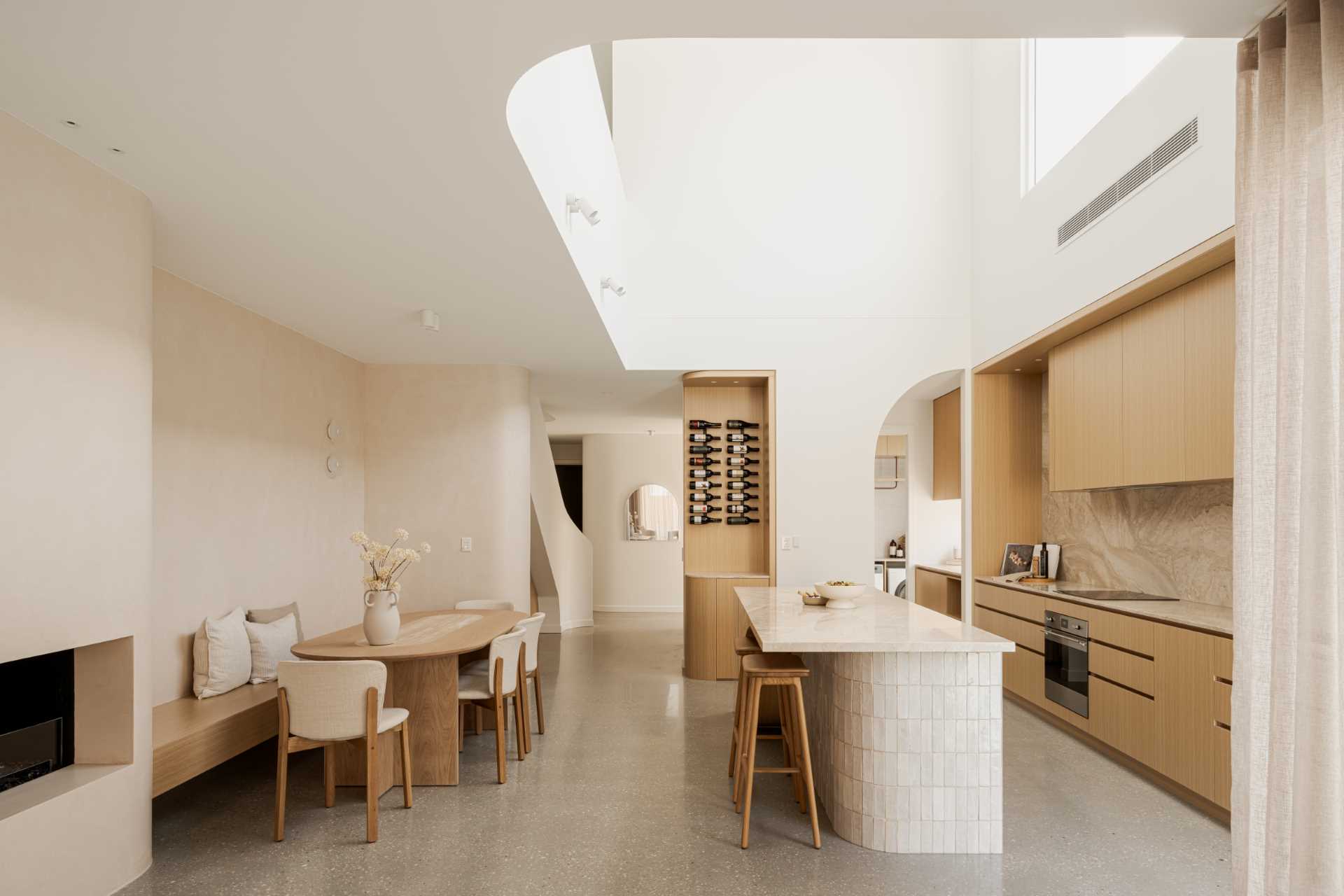 A contemporary home that features a neutral non-white interior.