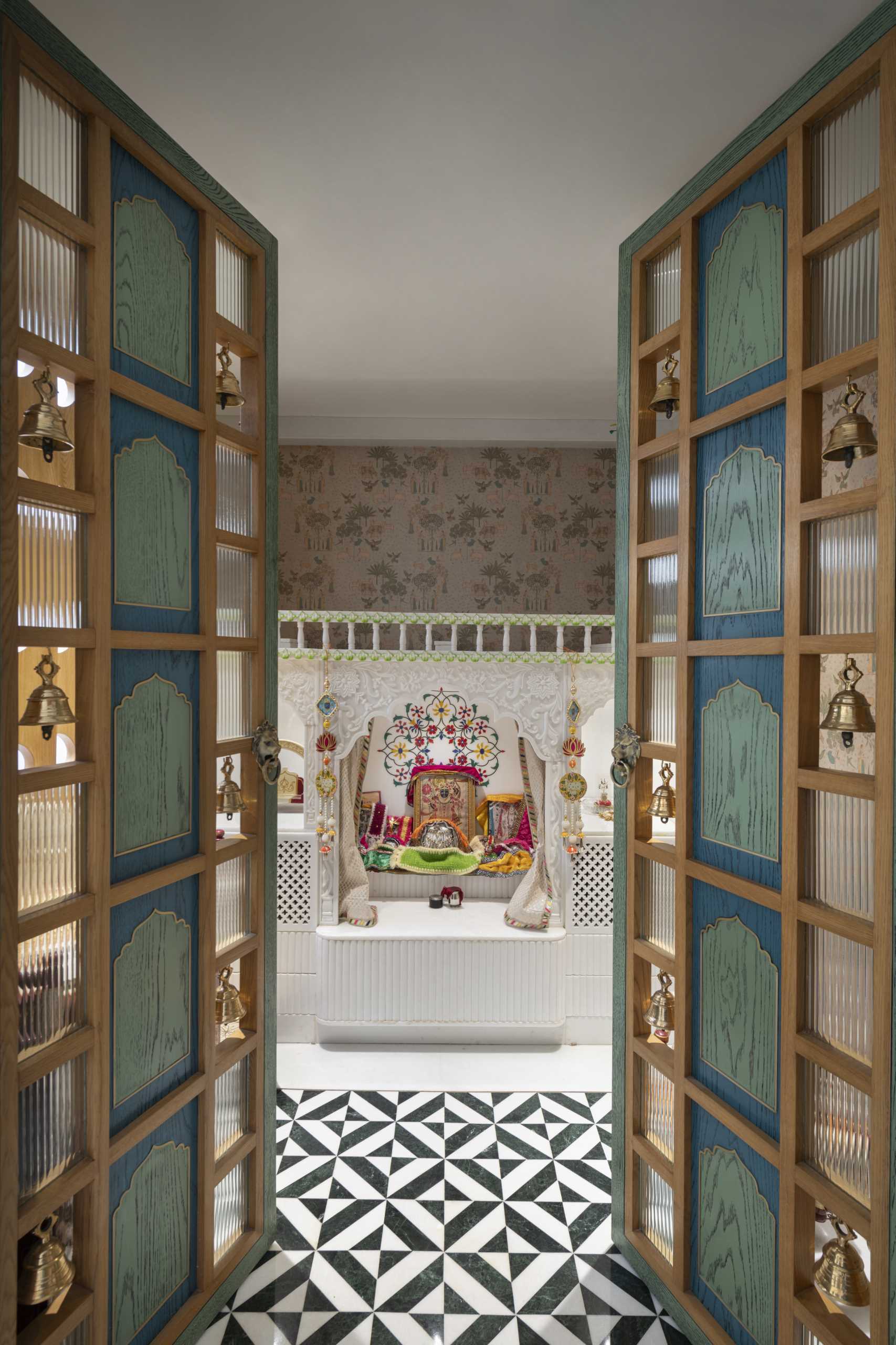 A Puja Room in a contemporary home.