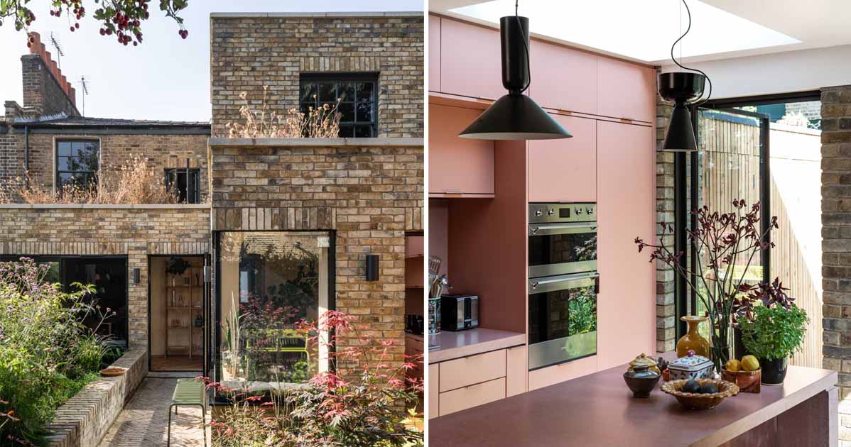 A Stepped Brick Extension Makes Space For A Soft Warm Blush Kitchen