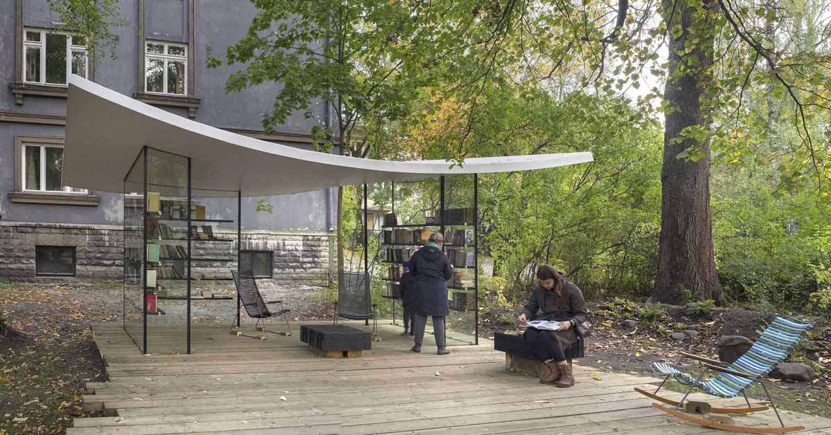A Tiny Public Library With A Roof Inspired By A Sheet Of Paper